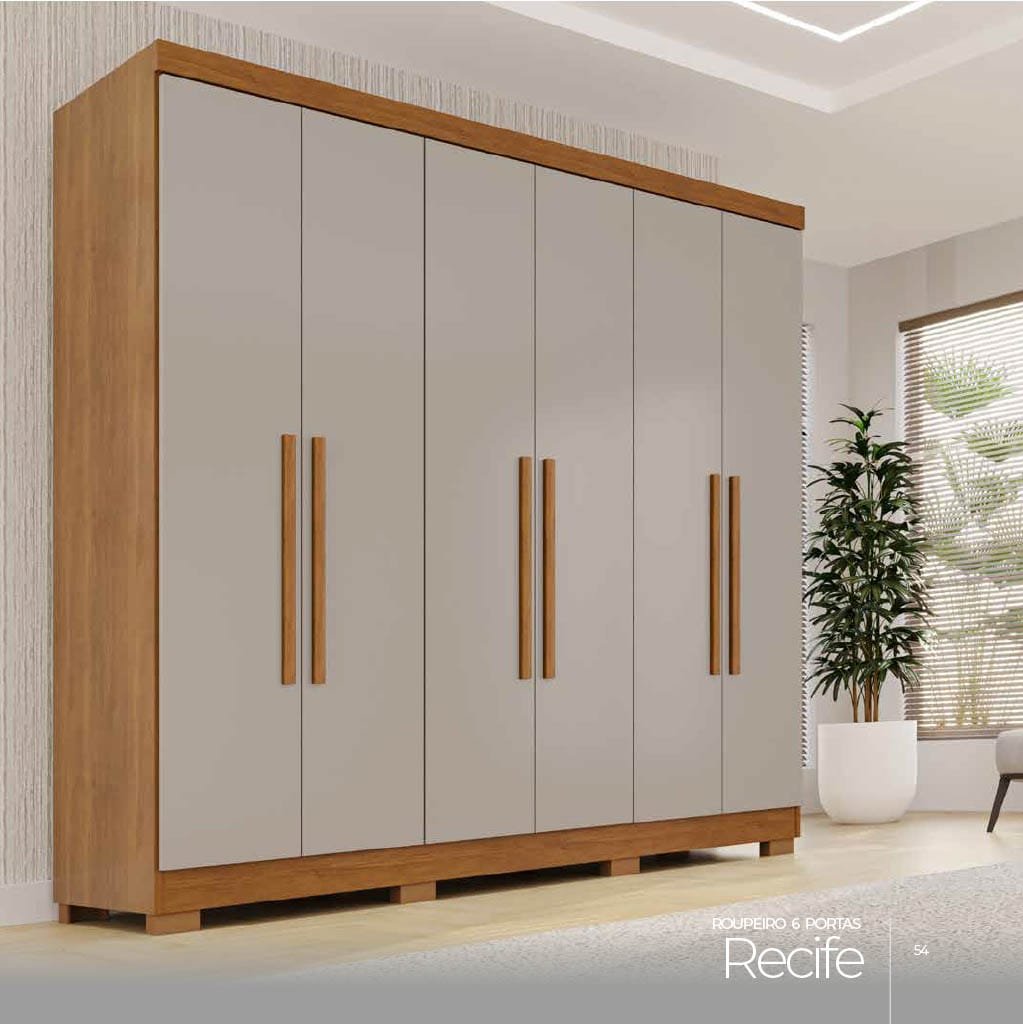 Projeto de guarda-roupa 6 portas da Julia Decor
