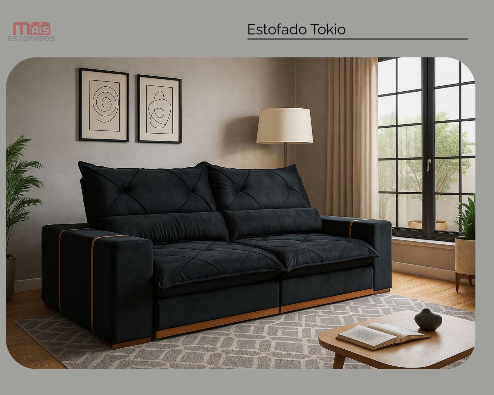 Projeto de sofá para sala da Julia Decor