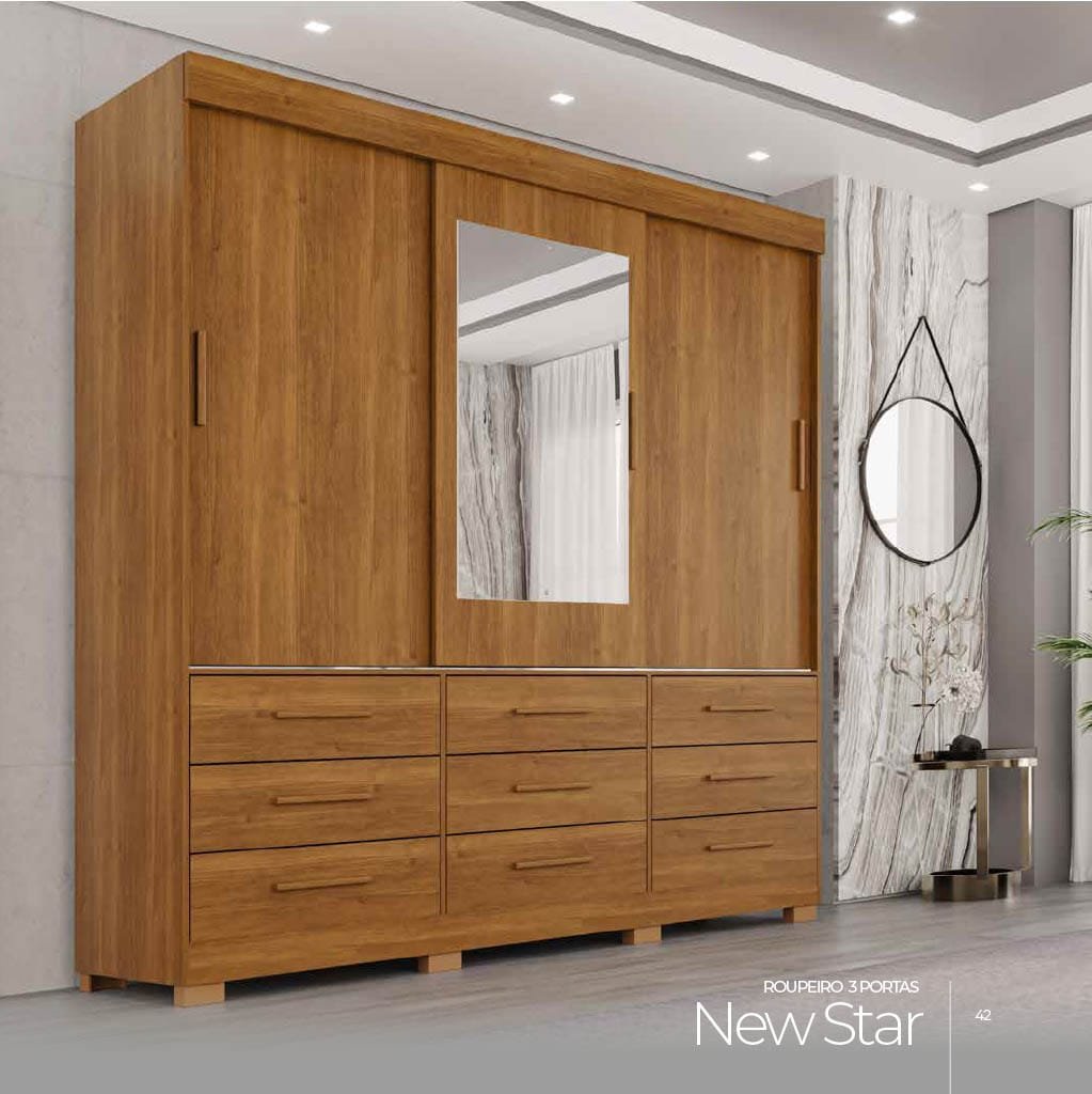 Guarda-roupa — modelo New Star 3 portas